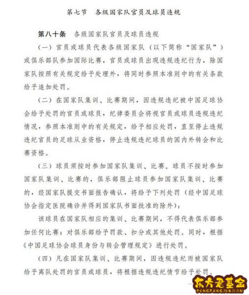 基金协会纪律处罚	  中国足球协会纪律处罚